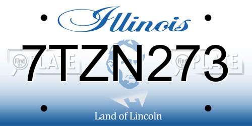 7TZN273 Illinois License Plate
