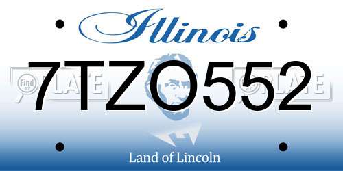 7TZO552 Illinois License Plate