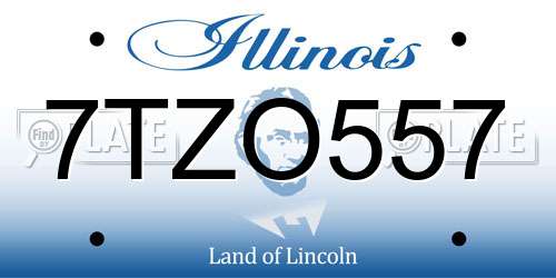7TZO557 Illinois License Plate