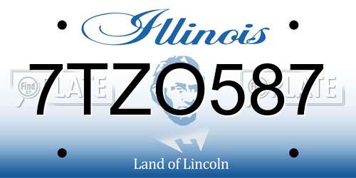 7TZO587 Illinois License Plate