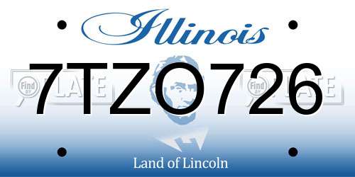 7TZO726 Illinois License Plate