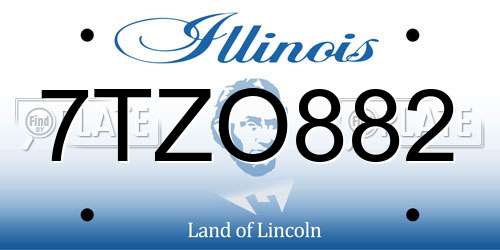 7TZO882 Illinois License Plate