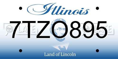 7TZO895 Illinois License Plate