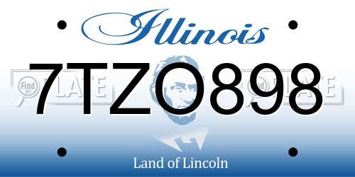 7TZO898 Illinois License Plate