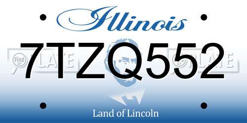 7TZQ552 Illinois License Plate