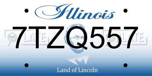 7TZQ557 Illinois License Plate