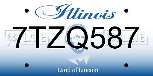 7TZQ587 Illinois License Plate