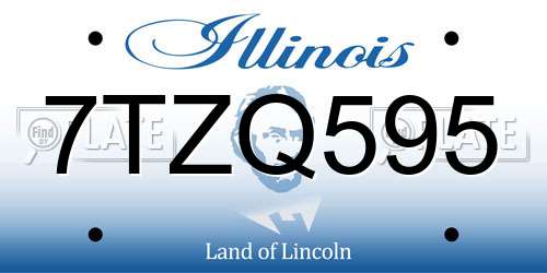 7TZQ595 Illinois License Plate
