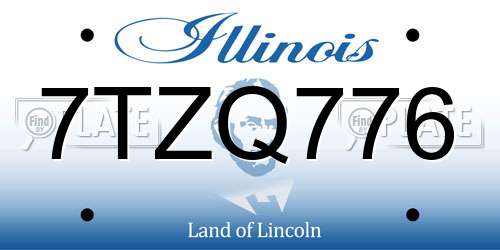7TZQ776 Illinois License Plate