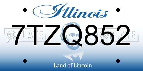 7TZQ852 Illinois License Plate