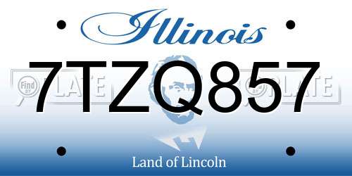 7TZQ857 Illinois License Plate