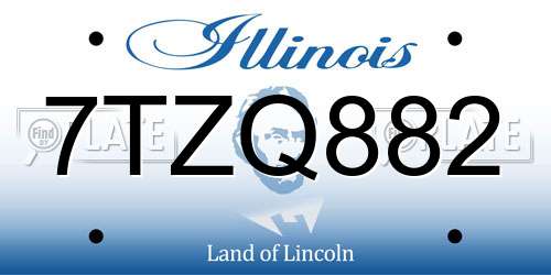 7TZQ882 Illinois License Plate