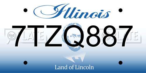 7TZQ887 Illinois License Plate