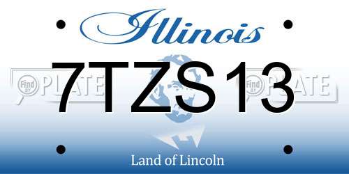 7TZS13 Illinois License Plate