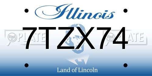 7TZX74 Illinois License Plate