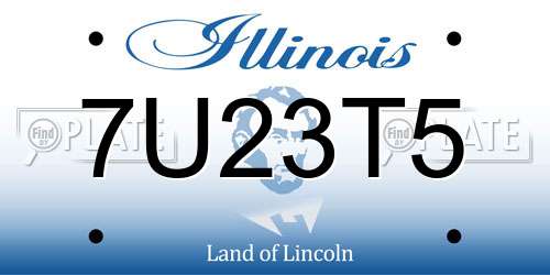 7U23T5 Illinois License Plate