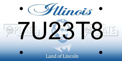 7U23T8 Illinois License Plate