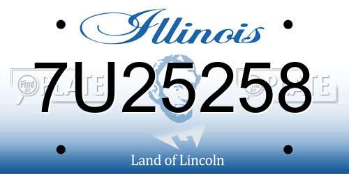 7U25258 Illinois License Plate