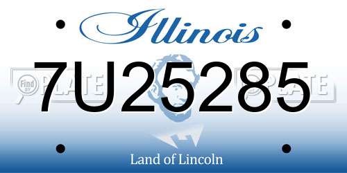 7U25285 Illinois License Plate