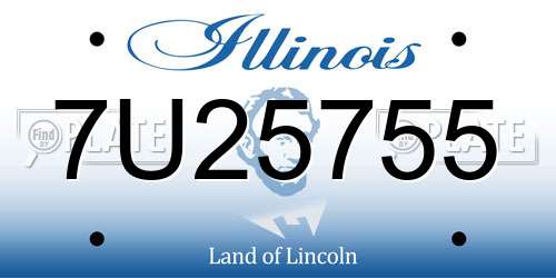 7U25755 Illinois License Plate