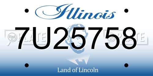 7U25758 Illinois License Plate