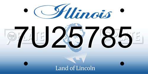 7U25785 Illinois License Plate
