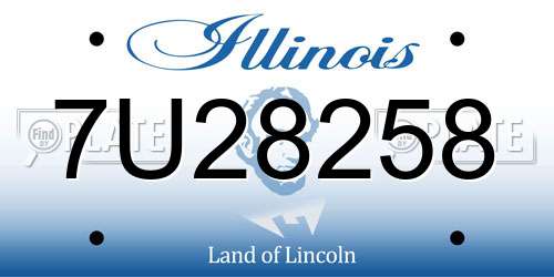 7U28258 Illinois License Plate