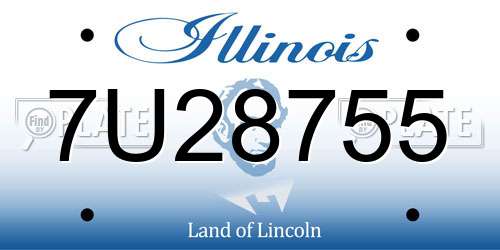7U28755 Illinois License Plate