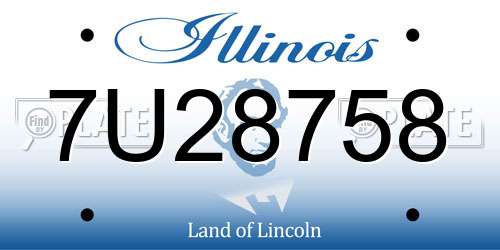 7U28758 Illinois License Plate