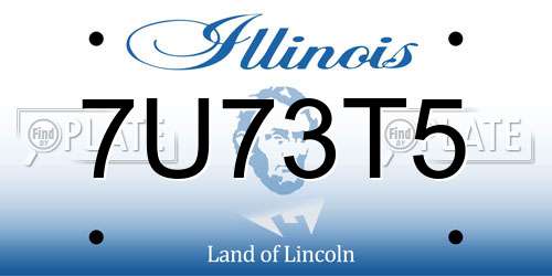 7U73T5 Illinois License Plate