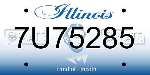 7U75285 Illinois License Plate
