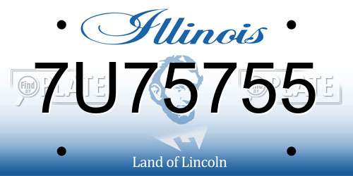 7U75755 Illinois License Plate