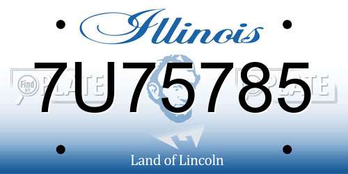 7U75785 Illinois License Plate
