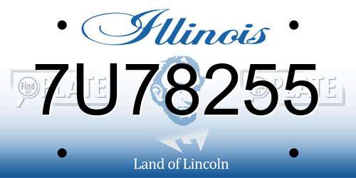 7U78255 Illinois License Plate