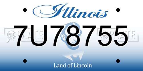 7U78755 Illinois License Plate