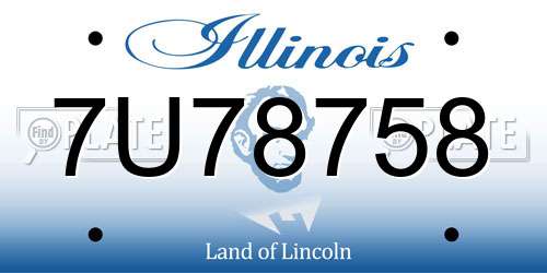 7U78758 Illinois License Plate