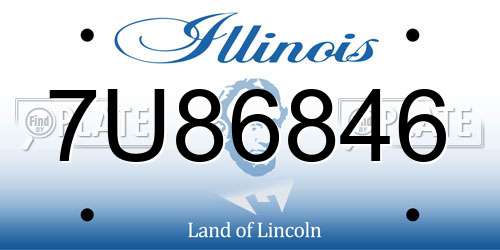 7U86846 Illinois License Plate
