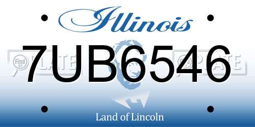 7UB6546 Illinois License Plate