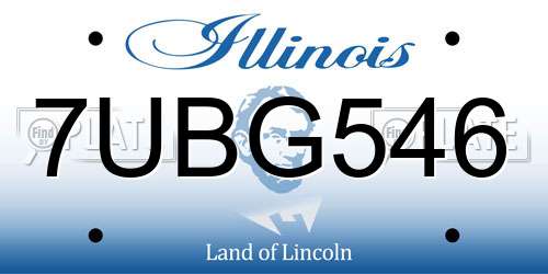 7UBG546 Illinois License Plate