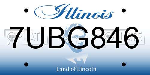 7UBG846 Illinois License Plate