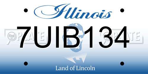 7UIB134 Illinois License Plate