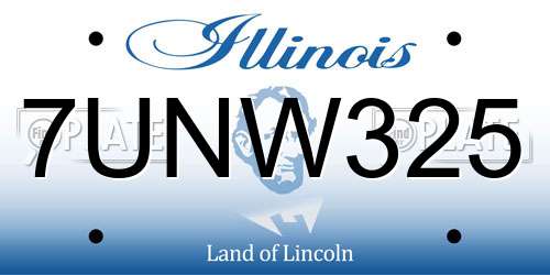 7UNW325 Illinois License Plate