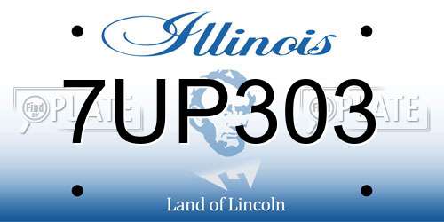 7UP303 Illinois License Plate