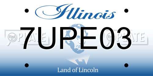 7UPE03 Illinois License Plate