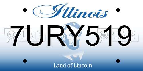 7URY519 Illinois License Plate