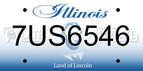 7US6546 Illinois License Plate
