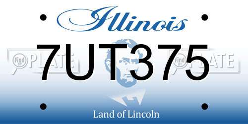 7UT375 Illinois License Plate