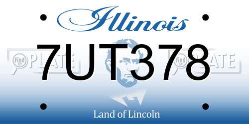 7UT378 Illinois License Plate