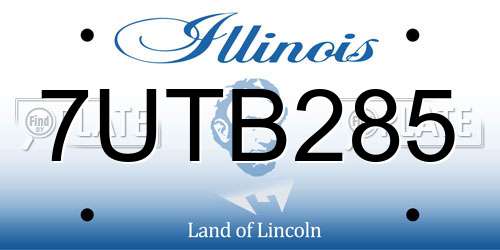 7UTB285 Illinois License Plate