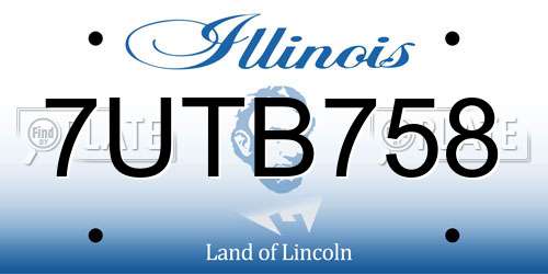 7UTB758 Illinois License Plate